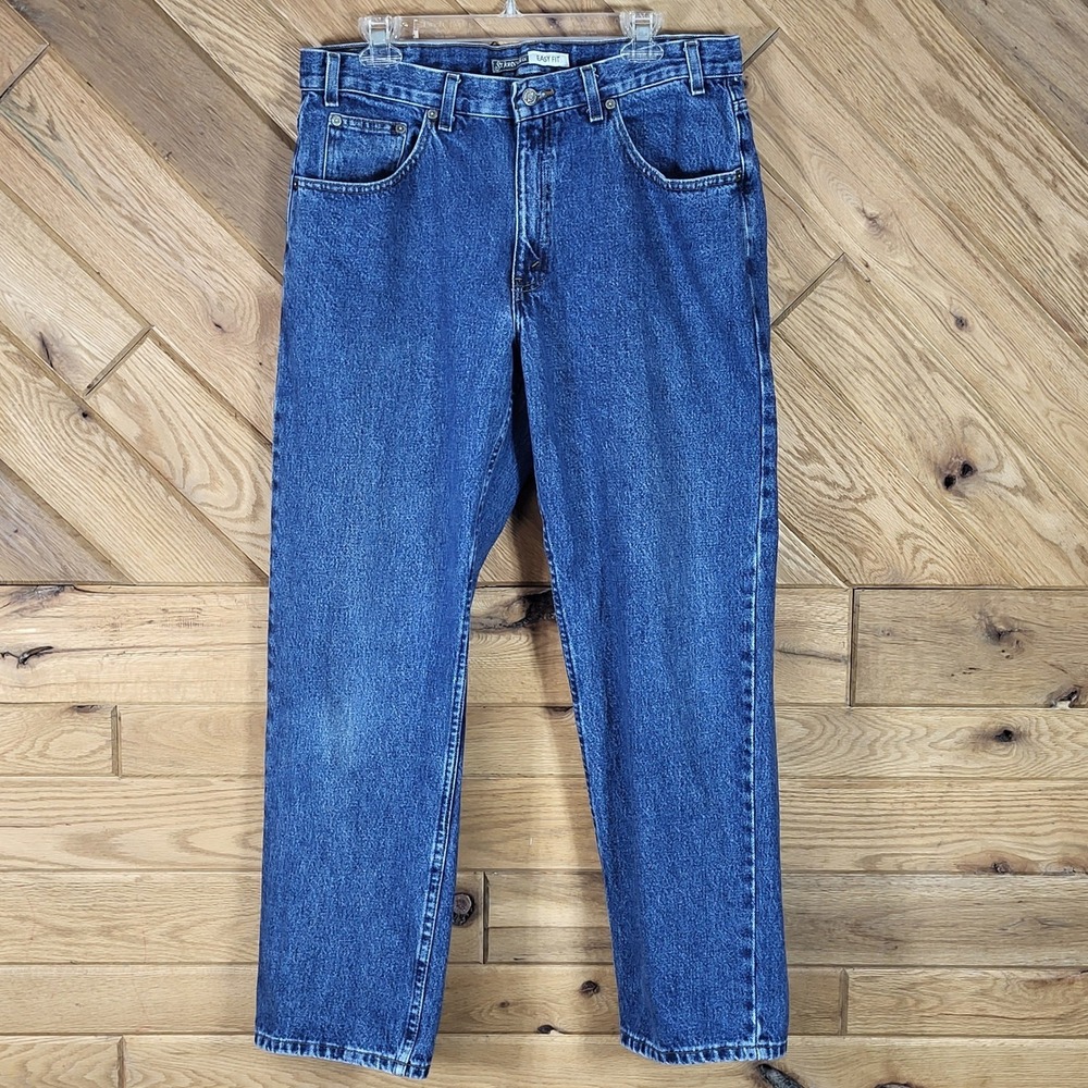 St John's Bay Easy Fit Jeans Mens 34x30 Blue Straight Leg Denim